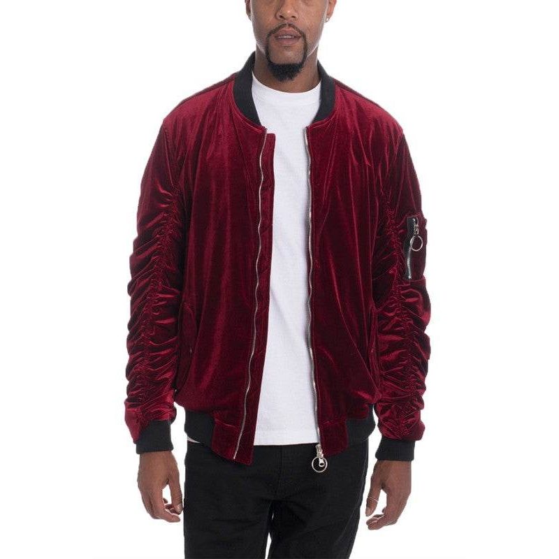 Men's Velour Bomber Jackets - VacationGrabs