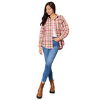 Plaid Collared Long Sleeve Button-Up Shirt - VacationGrabs