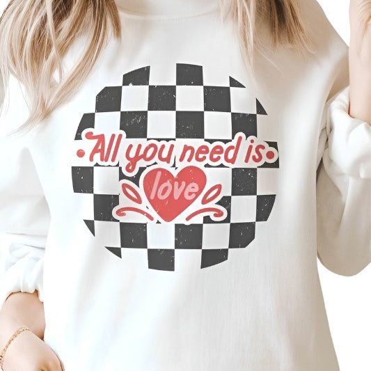 Women's Sweatshirts & Hoodies Valentine's Day All You Need Is Love Graphic Sweatshirt