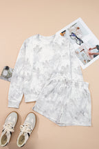 Ensemble haut pull et short taille élastiquée imprimé camouflage érable