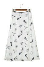 Western Lace Trim High Waist Maxi Skirt
