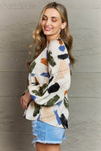 Hailey & Co Wishful Thinking Multi Colored Printed Blouse - VacationGrabs