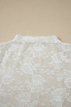 Sheer Lace Mesh Round Neck T-Shirt