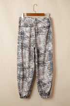 Camo Stripe Side Patchwork Drawstring Pants