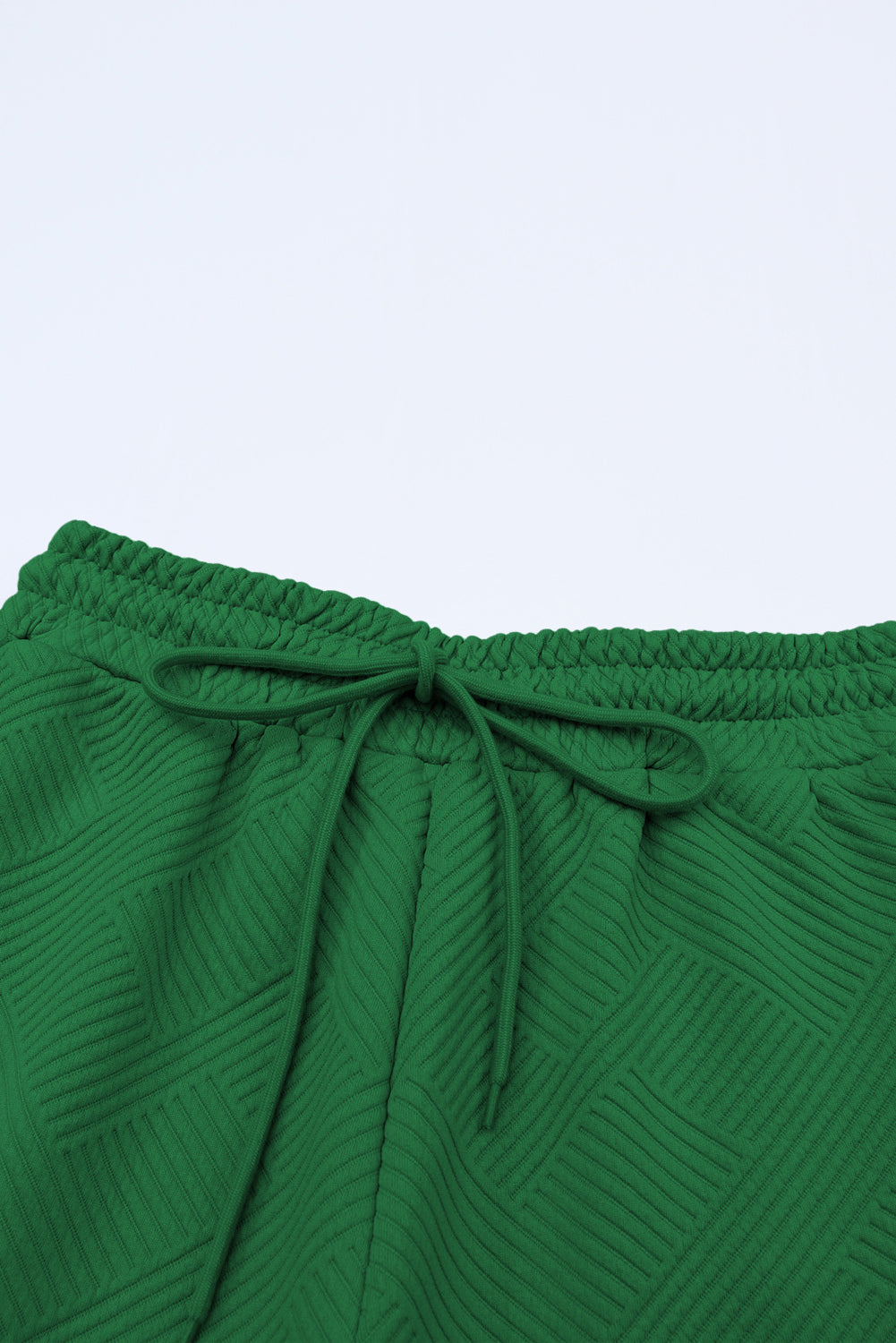 Solid Textured T-Shirt and Drawstring Pants Set