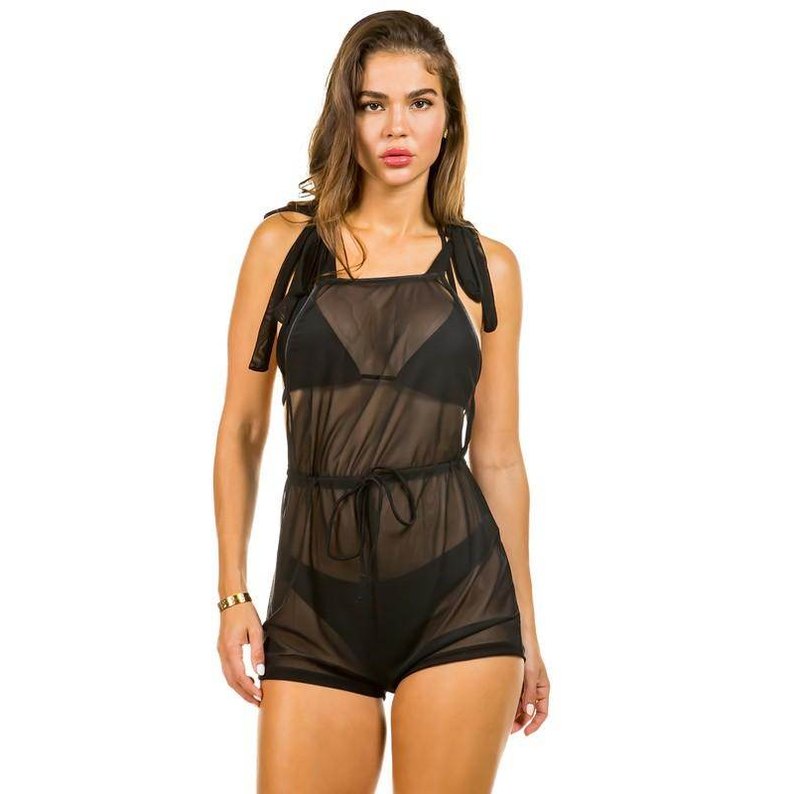 Two Piece Swimsuit With Jumpsuit Coverup - VacationGrabs