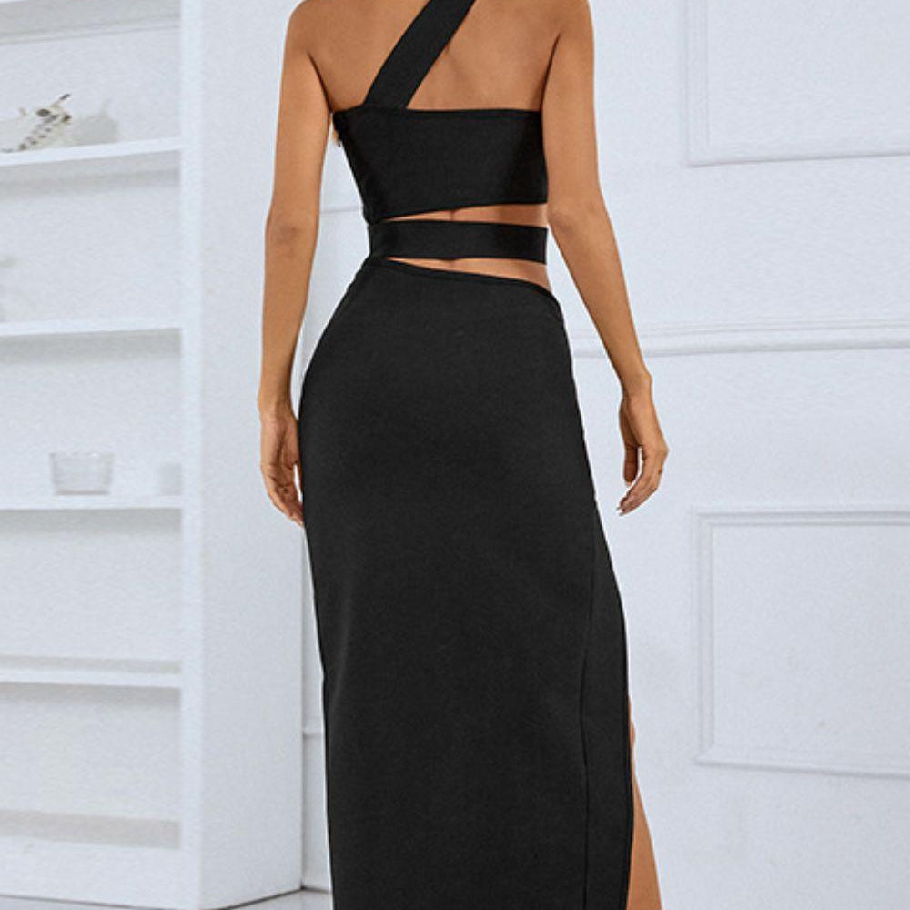 Women's Dresses One-Shoulder Cutout Front Split Maxi Dress