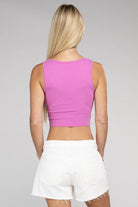 Women's Shirts - Cropped TopsCotton Square Neck Cropped Cami Top - VacationGrabs