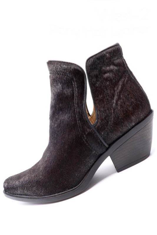 Western Cut Out Animal Hair Booties - VacationGrabs
