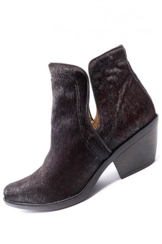 Women's Shoes - BootsWestern Cut Out Animal Hair Booties - VacationGrabs