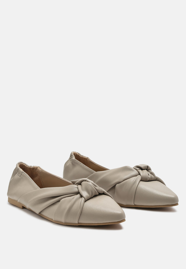 Norma Knot Detail Elasticated Ballet Flats