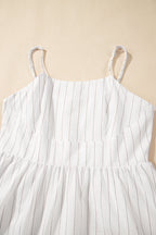 Stripe Spaghetti Strap Pocketed High Waist Maxi Dress