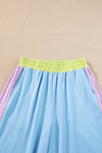 Colorblock Short Sleeve Top & Wide Leg Pants Set
