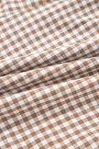 Plus Size Gingham Plaid Ruffle Contrast Trim Shorts