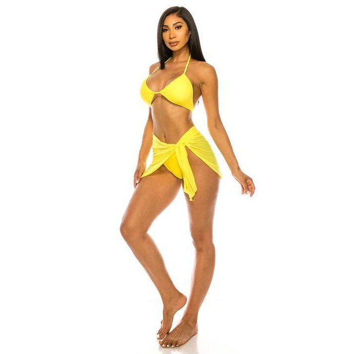 Womens Three-Piece Bikini Set - VacationGrabs