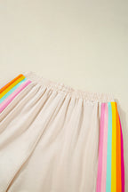 Stripe Short Sleeve Top & Shorts Athleisure Set