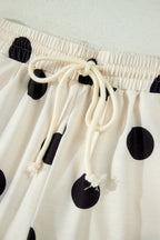 Polka Dot V-Neck Tee & Drawstring Shorts Set