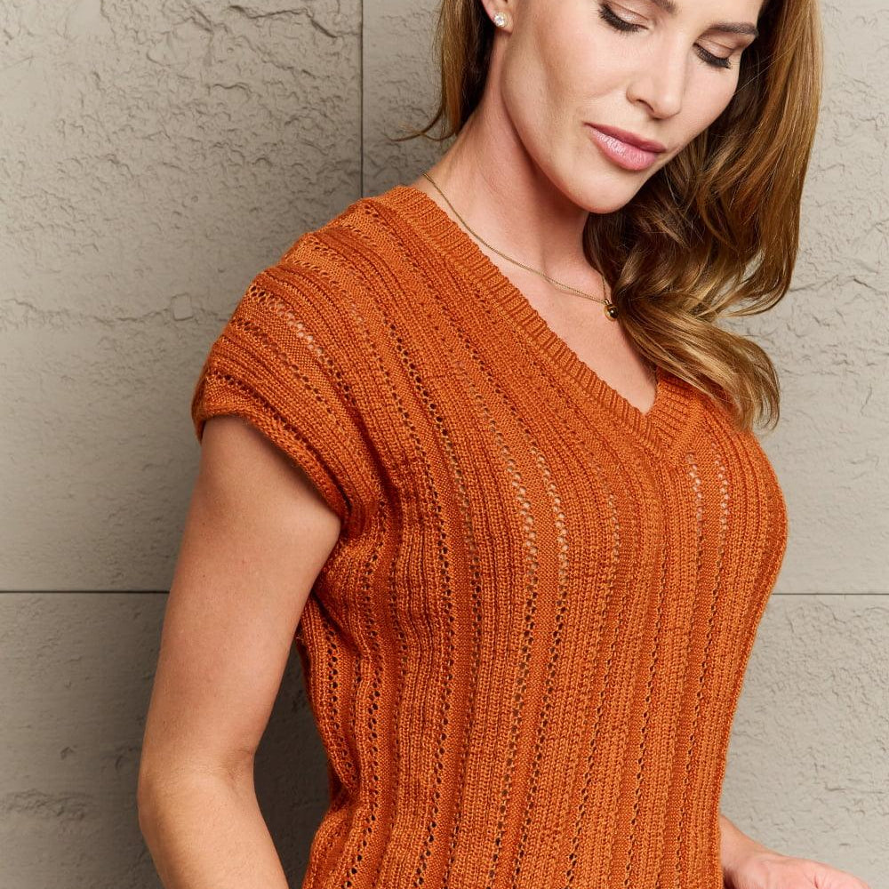 Women's Sweaters Sew In Love Full Size Preppy Casual Knit Sweater Vest
