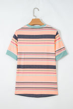 Stripe Short Sleeve Crew Neck T-Shirt