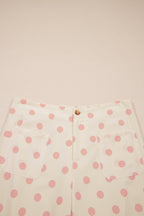 Polka Dot Patch Pocket Wide Leg Pants