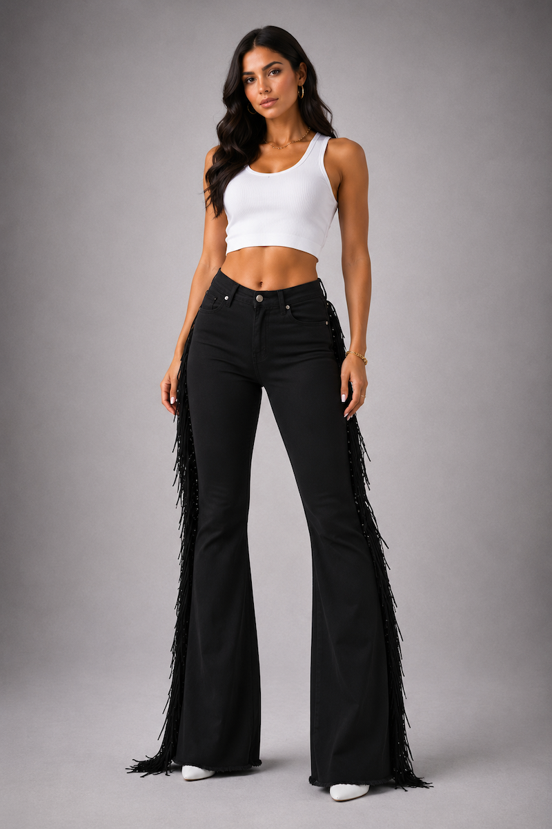 Texas Sunn Bell Bottom Jean Black