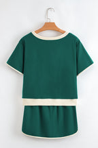 Colorblock Short Sleeve T-Shirt and Skort Set
