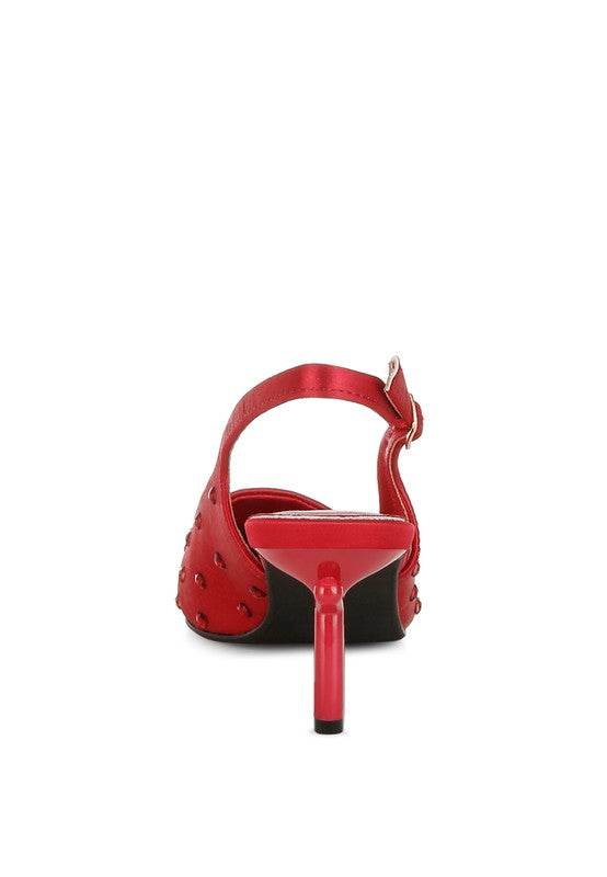 Dasavla Heart-Shaped Rhinestone Studded Slingbacks - VacationGrabs