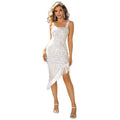 Fringed Asymmetrical Hem Dress - VacationGrabs
