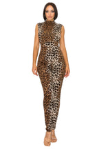 Animal Open Side Detail Skinny Jumpsuit - white background