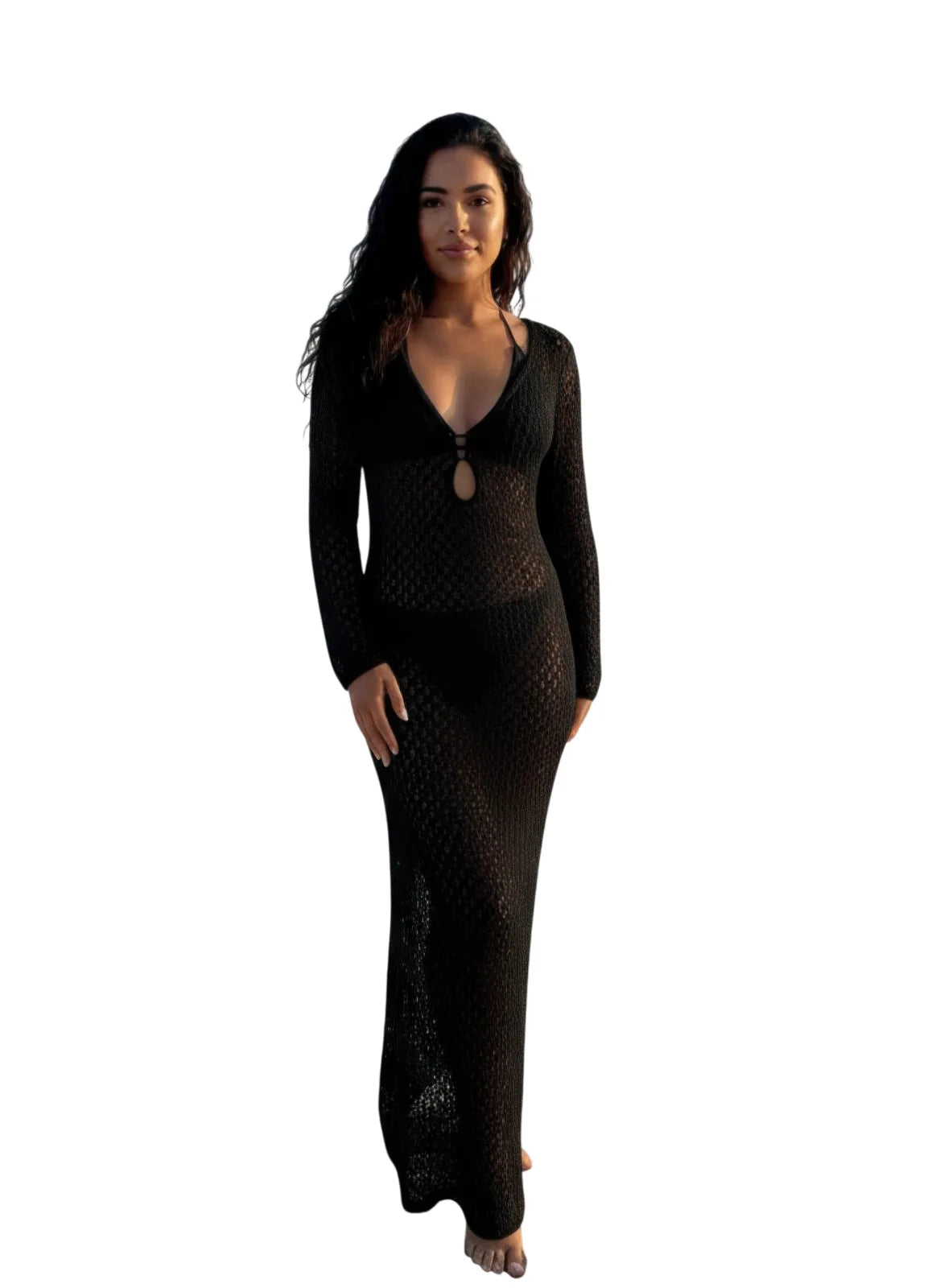 Women's Swimwear Cover-Up and Maxi Dress - white background