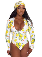 Women's One Piece Swimsuit Bathing Suits with Lemon Print