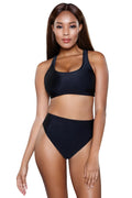 Women's Black Matching Set Swimwear for Vacation
