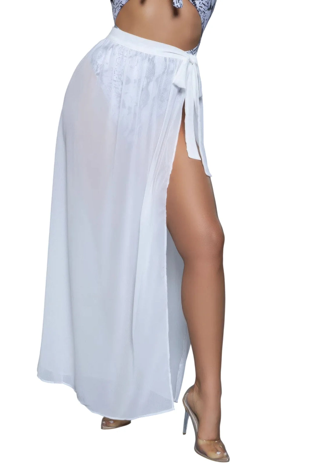 Cache-maillot jupe blanche pour femme