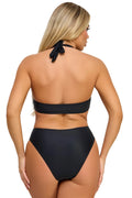 Chic Women's Swimwear Swimsuit with Halter Neck Design