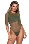 Olive Garden Women’s Sheer Long Sleeve Swimsuit