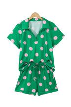 Polka Dot V-Neck Tee & Drawstring Shorts Set