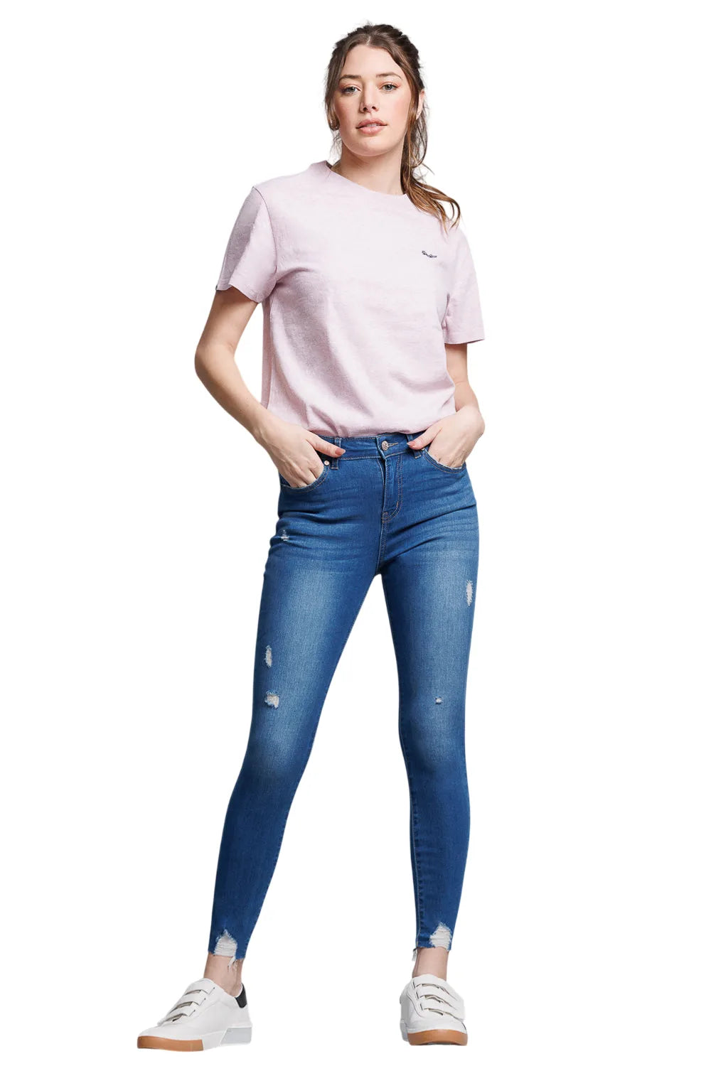 High Rise Ankle Skinny Jeans