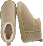 Women's Suede Ankle Boots with Faux Fur Lining & Memory Foam