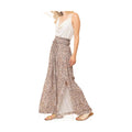 And The Why Printed Smocked Waist Slit Wide Leg Pants - VacationGrabs
