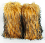 Women's Knee-High Faux Fur Snow Boots, Flat Heel