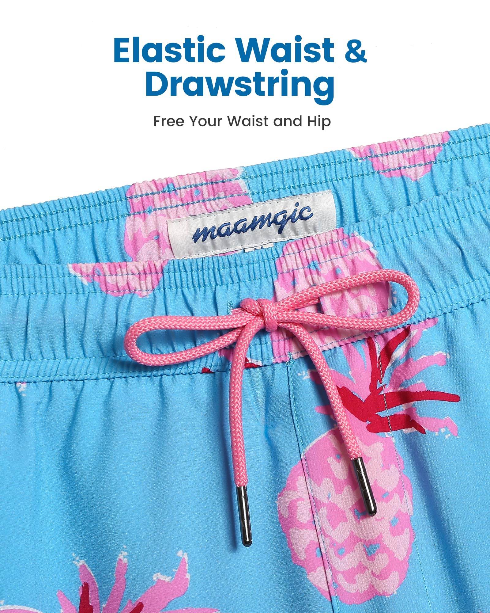 Mens Swim Trunks Compression Liner Quick Dry Zipper Pockets - VacationGrabs