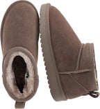 Women's Suede Ankle Boots with Faux Fur Lining & Memory Foam