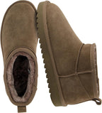 Women's Suede Ankle Boots with Faux Fur Lining & Memory Foam