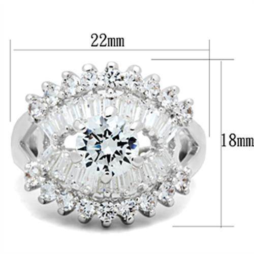 Stunning 925 silver engagement ring featuring a central gemstone surrounded by sparkling accent stones