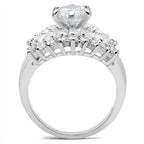 Elegant 925 silver engagement ring with a sparkling center stone and intricate band design