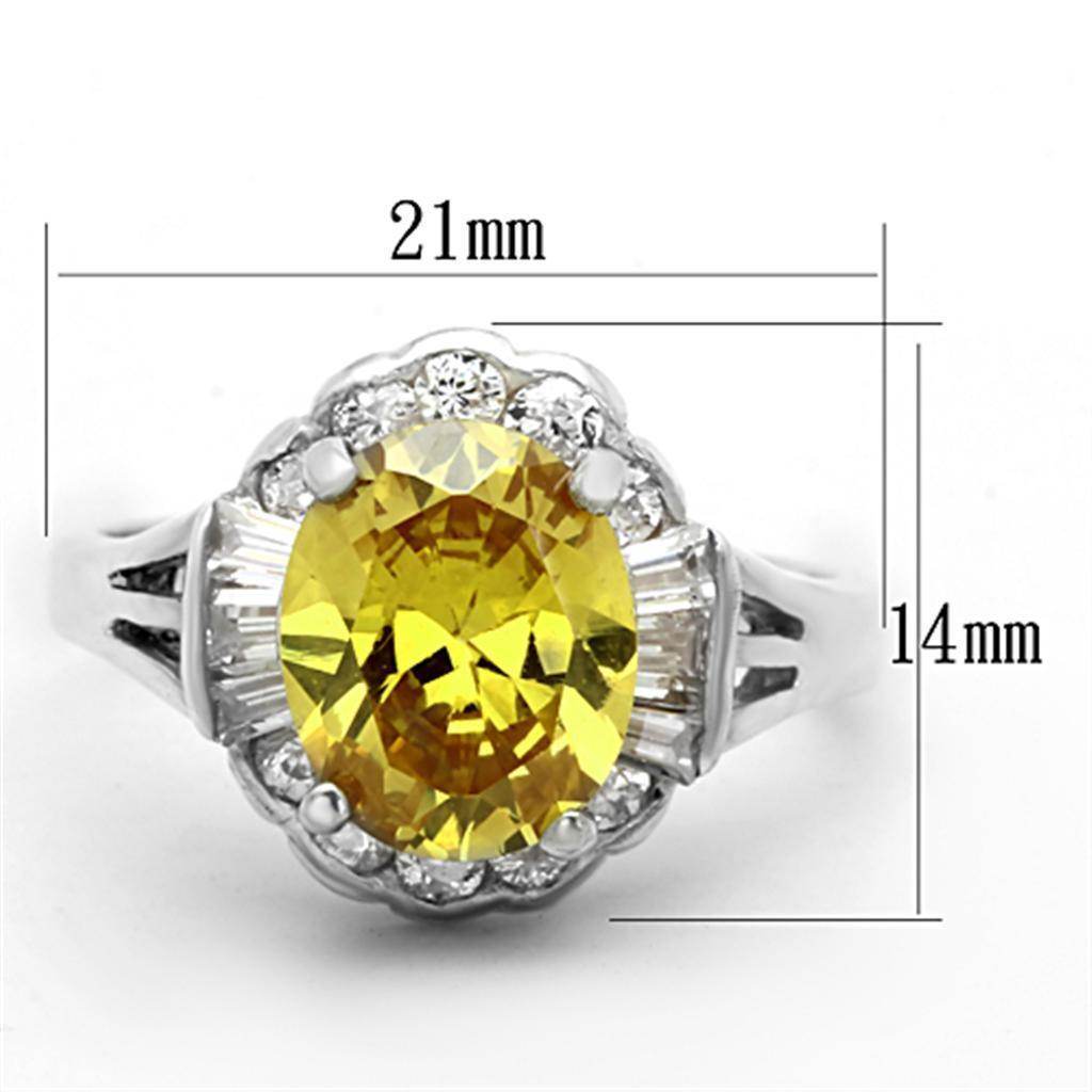 Elegant 925 silver ring with yellow gemstone featuring a stunning oval design and accenting stones