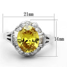 Elegant 925 silver ring with yellow gemstone featuring a stunning oval design and accenting stones