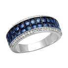 Elegant women's ring featuring 925 silver travel jewelry with blue sapphires and sparkling diamonds