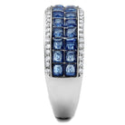 Elegant 925 silver travel jewelry ring with blue gemstones and sparkling accents for any occasion