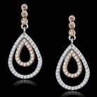 Elegant 925 sterling rhodium earrings for women featuring a teardrop design with sparkling crystals